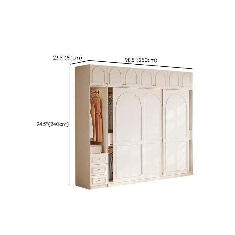 Casual White Wooden Wardrobe with 5 Drawers/4 Drawers/2 Drawers, Interior Shelves & Hanging Rod - image 19