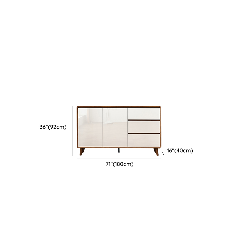 Ground Sideboard with 3 Drawers, Cupboard, Standard/Narrow Size, Timber Countertop, Adjustable Shelving, and 2 Doors/1 Door - image 21