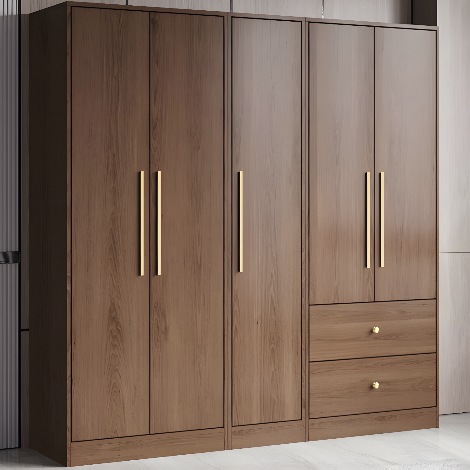 Wood Grain Design Armoires & Wardrobes with Soft Close Door and Storage Space
