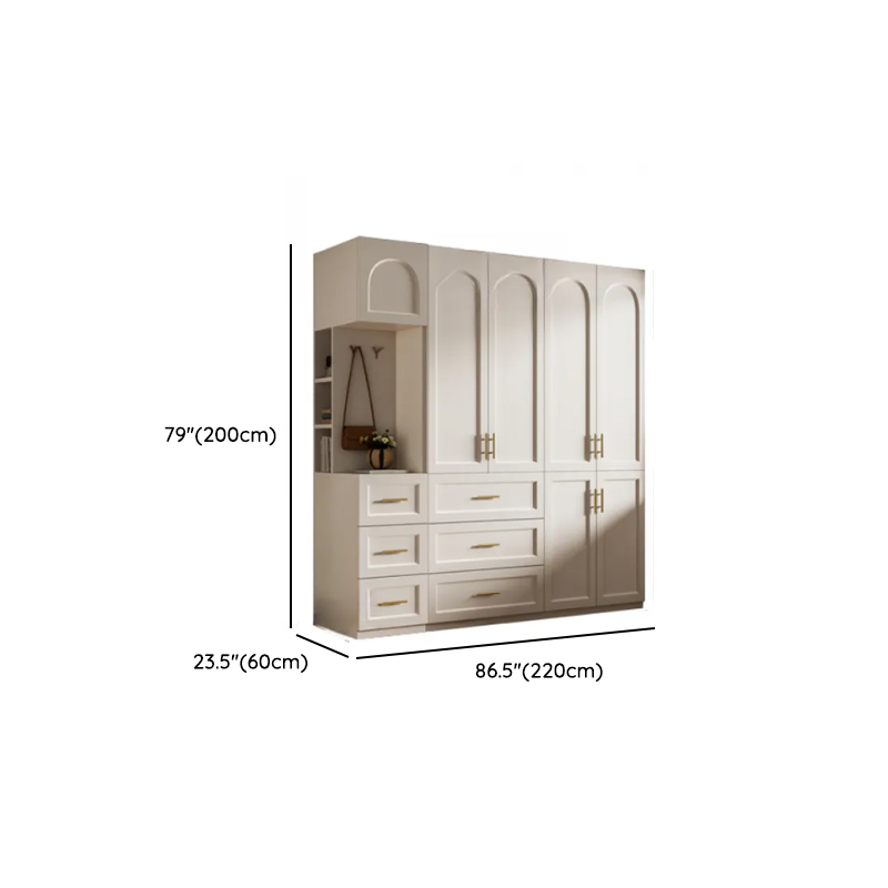 Chalk Modish Laminate Wardrobe Closet with Soft Close Drawer, Soft Close Door, Interior Shelves, and Clothing Rod - image 19