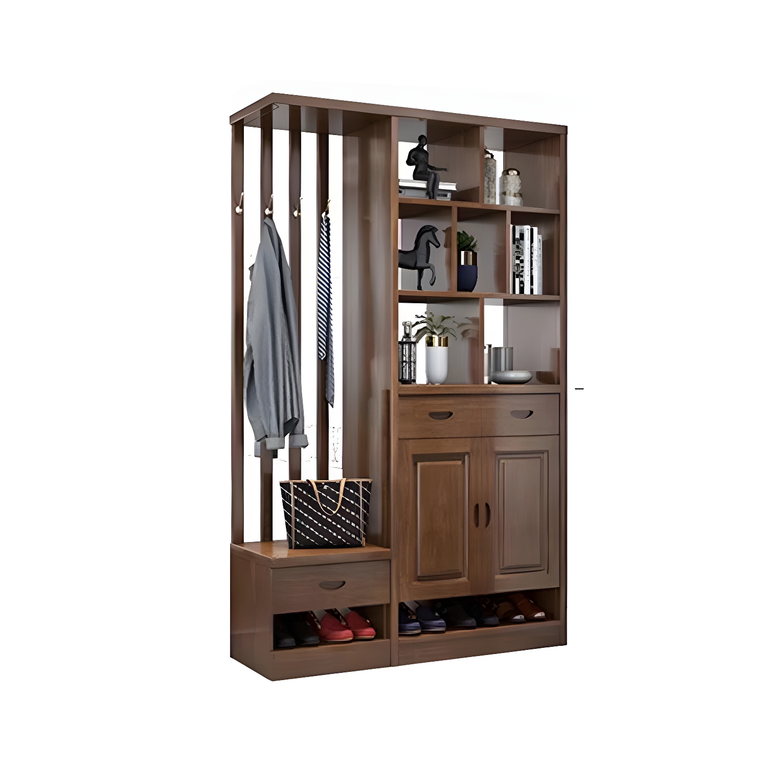 Solid Wood Modern Accent Cabinet with Doors and Drawers for Living Room - image 14