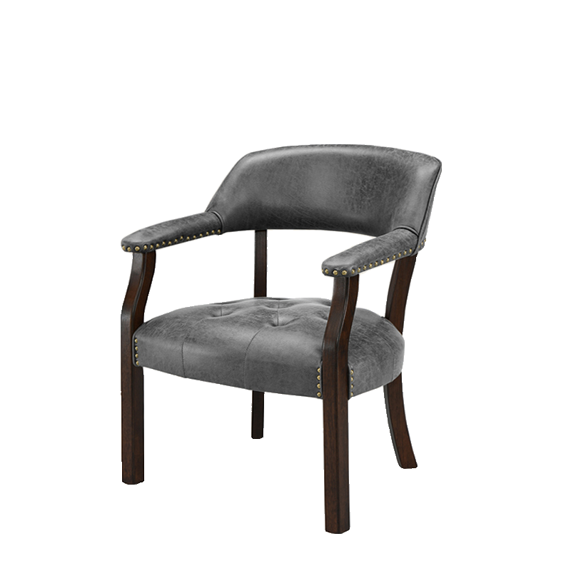 Sturdy Dining Room Arm Chair with Rollers, Decorative Nailhead, and Outlined Frame - image 4