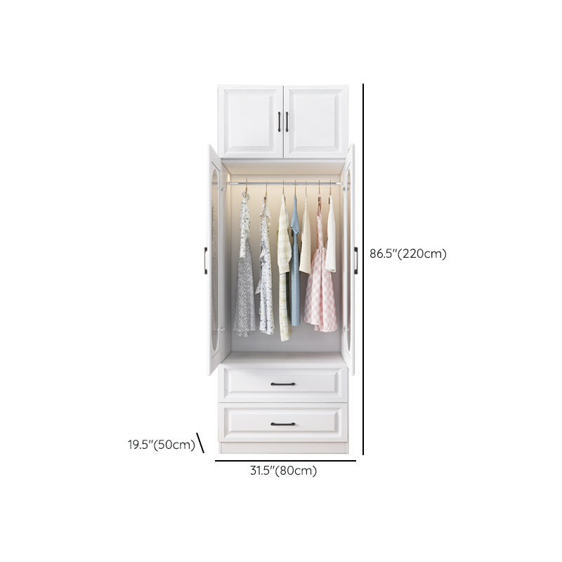 White Modish Timber Wardrobe with Soft Close Door, Interior Shelves, and Hanging Rod - image 22