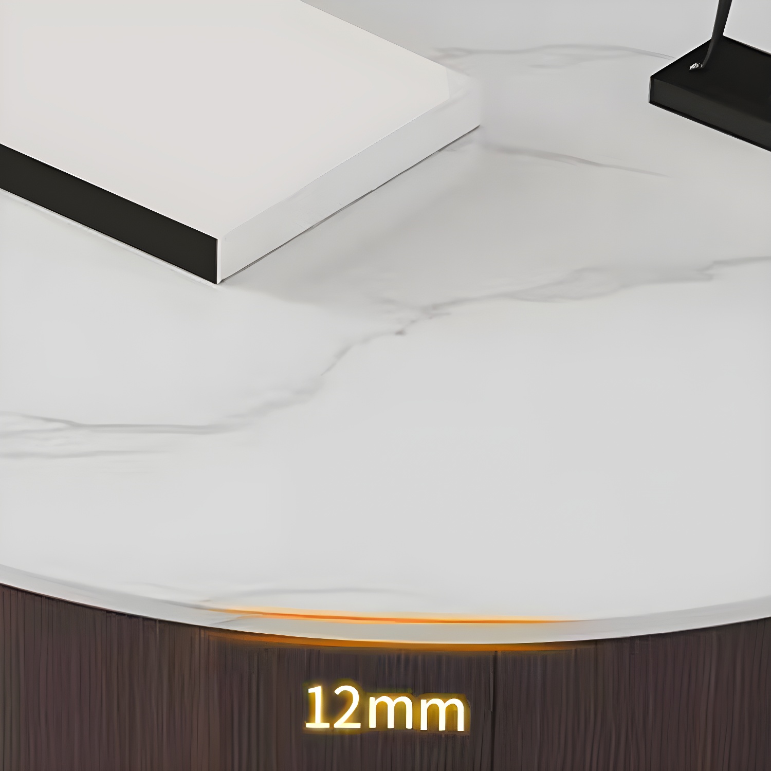 11"H Contemporary Coffee Table Round Coffee Cocktail Table with Drawer - image 13
