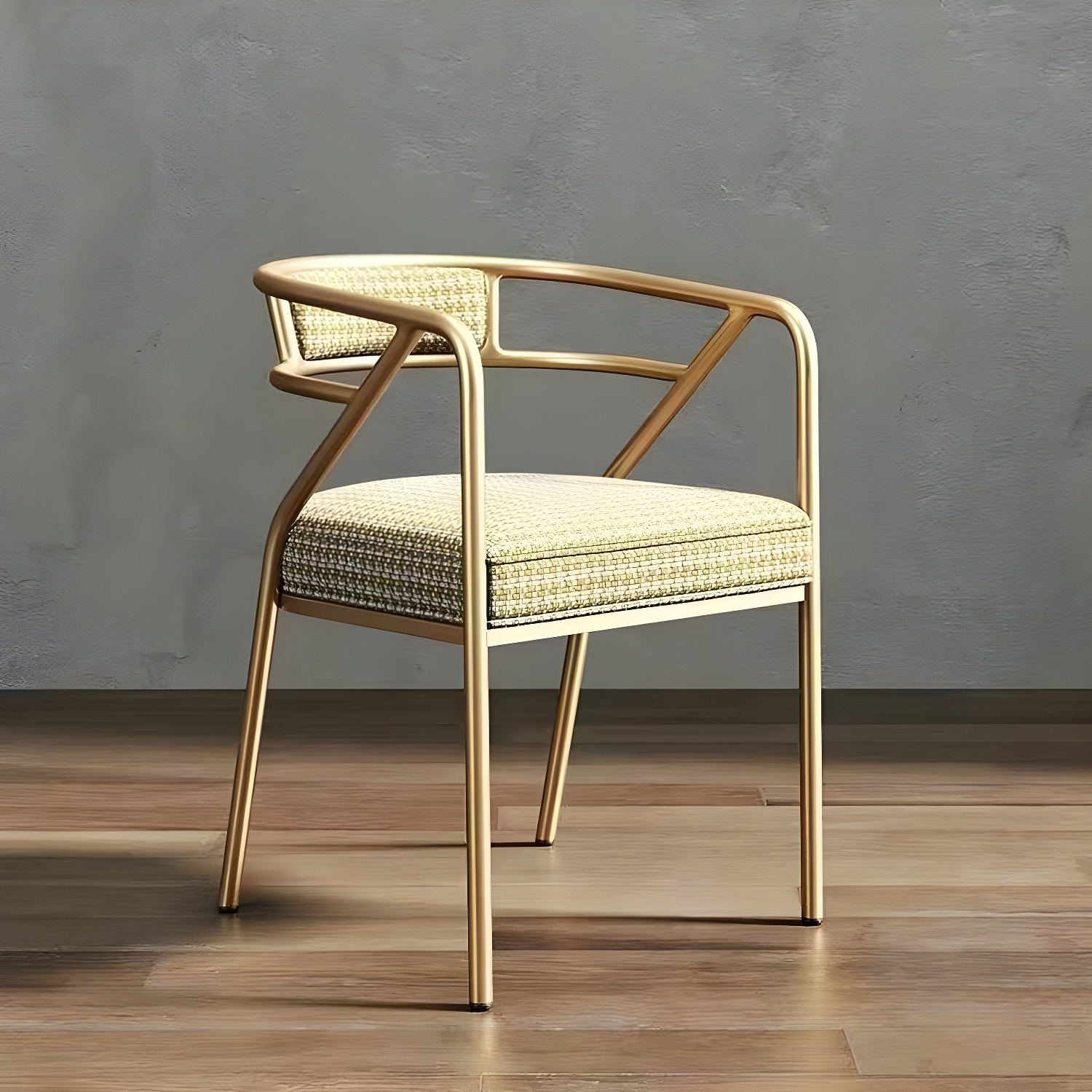 Glam Upholstered Arm Chair with Brass/Gold Legs for Kitchen & Dining - image 12