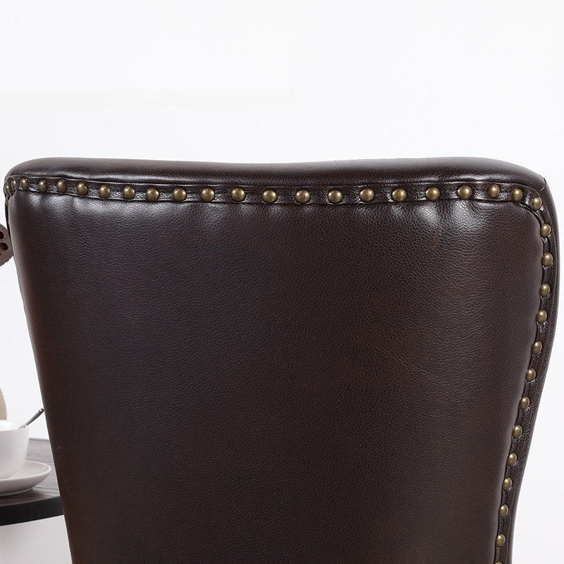 Vintage Secure Bordered Button-tufted Upholstered Side Chair with Wingbacked Chair, Nailhead Detailing and Foot Pads - image 11