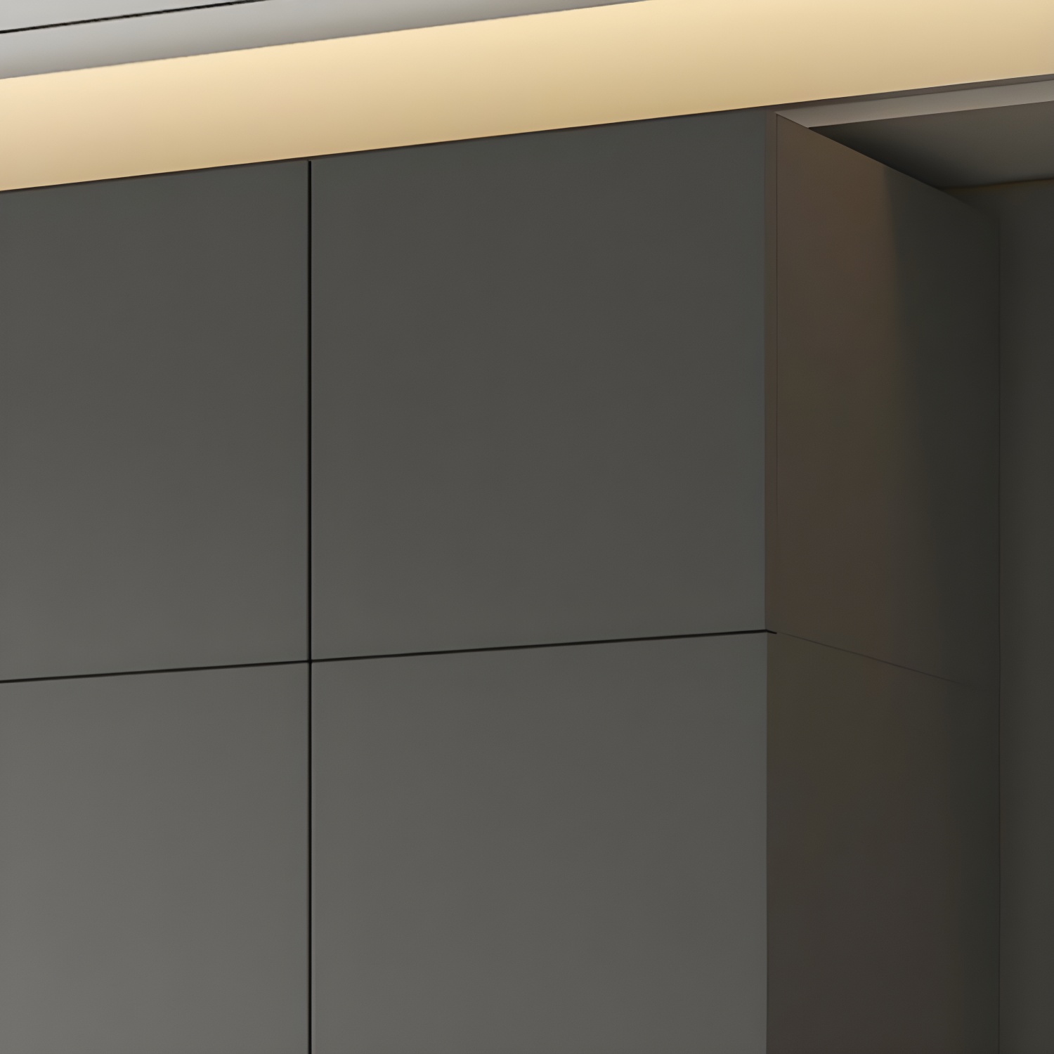 Modern Grey Wood Wardrobe Armoire with Drawers & Shelves for Ample Storage - image 9