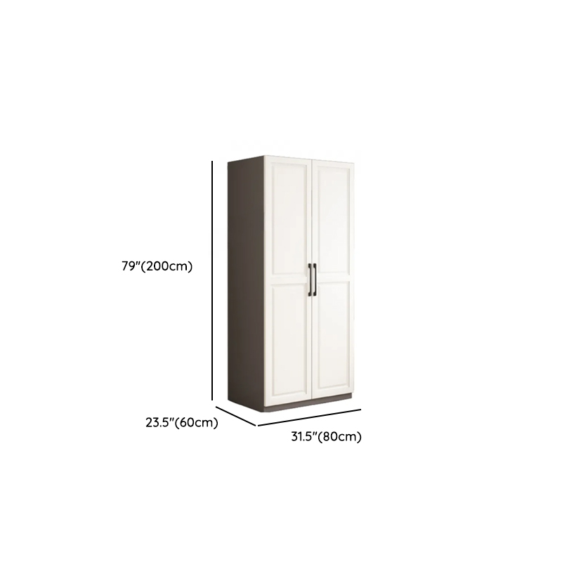 Chalk Minimalist Manufactured Wood Cabinet Armoire with 2-Drawer, Soft Close Door, Interior Shelves, and Clothing Rod - image 17