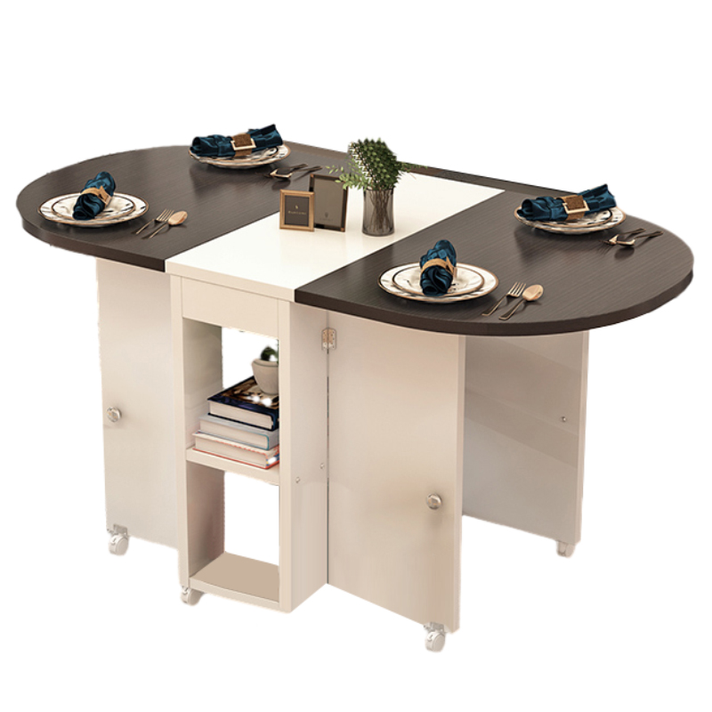 Collapsible Pedestal Manufactured Wood Kitchen & Dining Table 30in by 30in Modern Style - image 9