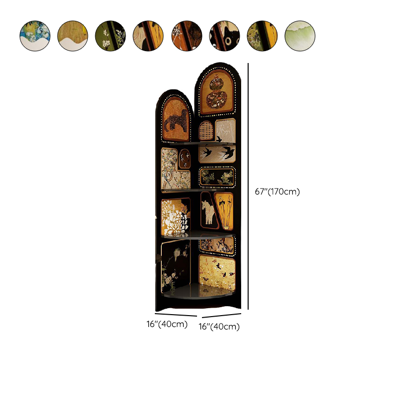 Modern Simple Style Nook Decorative Cabinet with 4 Exterior Shelves, Laminate Countertop in Midnight Black - image 18