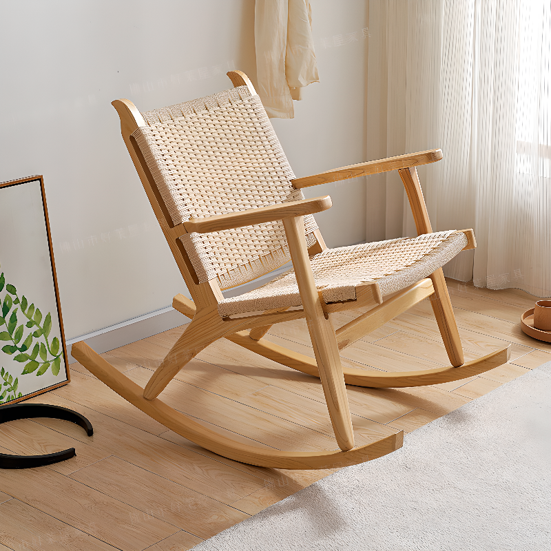 Wood Front Porch Rocking Chairs with Rear Back, Stationary - image 5