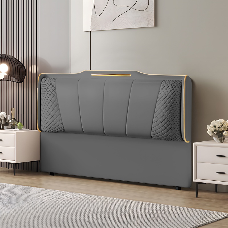 Simplistic Style Queen Wingback Headboard with Camelback Shape in Pine Wood, No Distressing, Featuring Sponge Upholstery and Standard Height - image 4