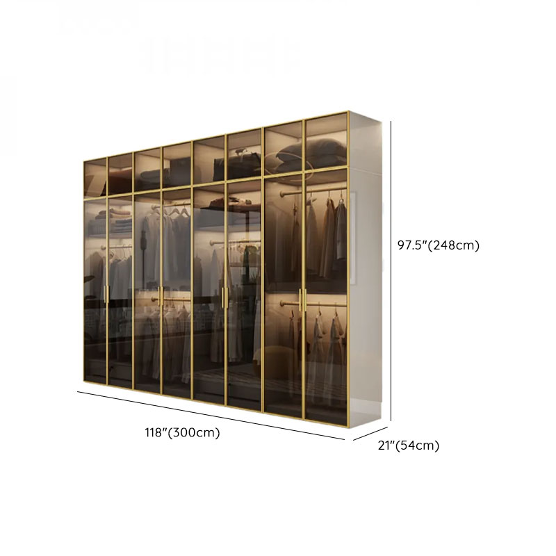 White Trendy Reclaimed Wood Almirah with Soft Close Drawer, Interior Shelves, and Hanging Rod - image 29