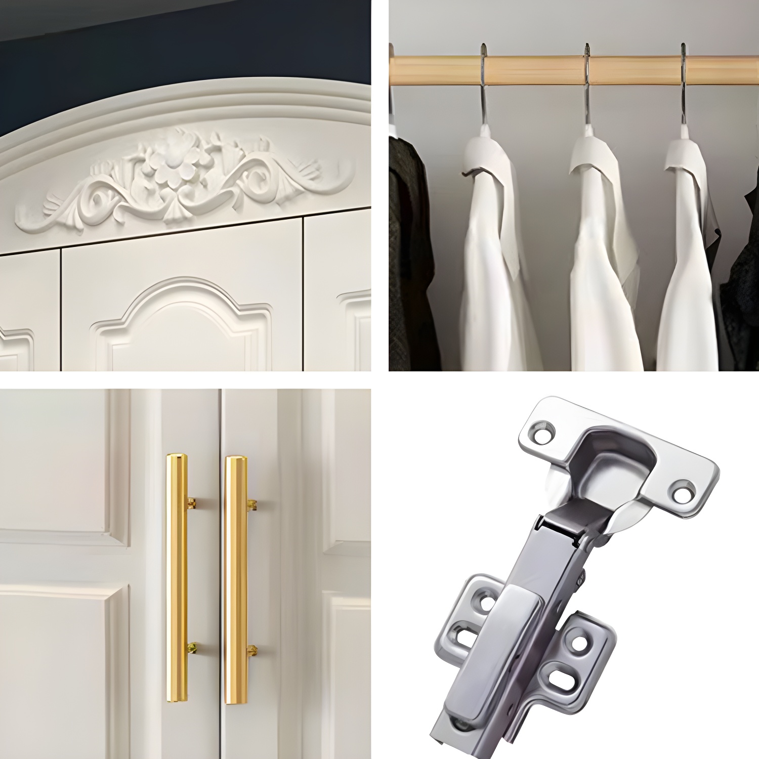 French Country Wardrobe Armoire Engineered Wood Wardrobe with Solid Wood Clothing Rod - image 8