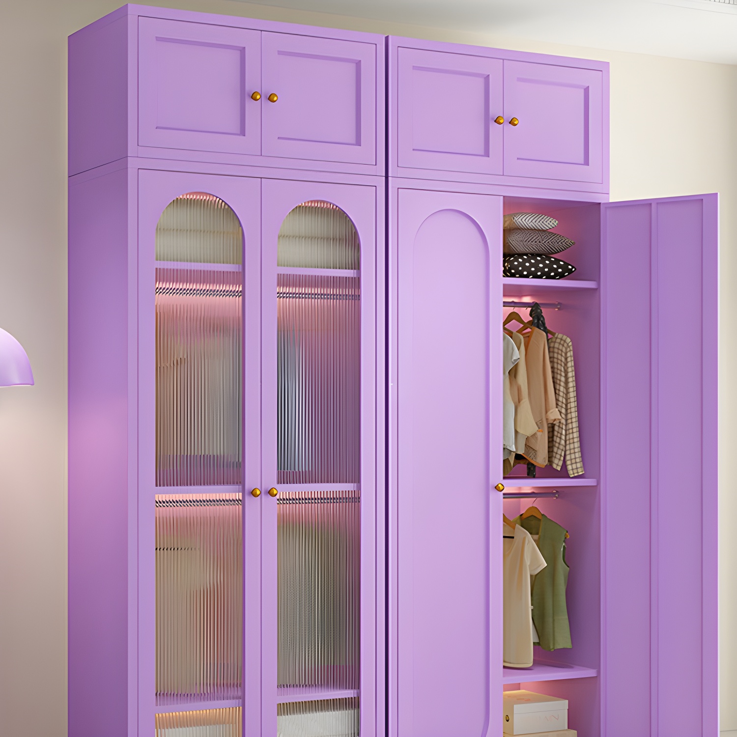 Stylish Wardrobe Armoire with Clothing Rod and Adjustable Shelves - image 11