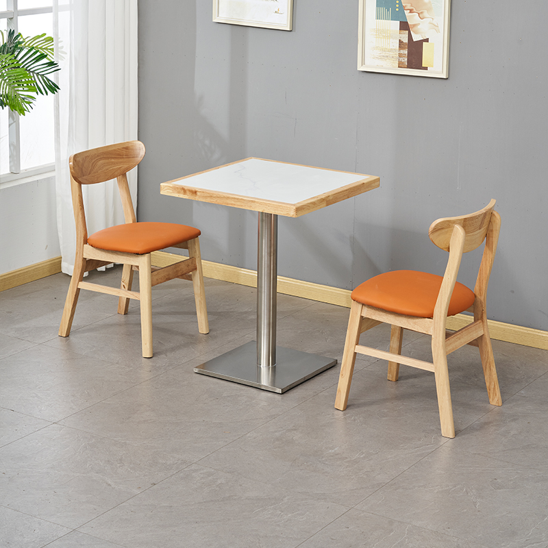 Dining Table Set with Slate Stone Top and Trestle Base, Seating Capacity for 4 People - image 6