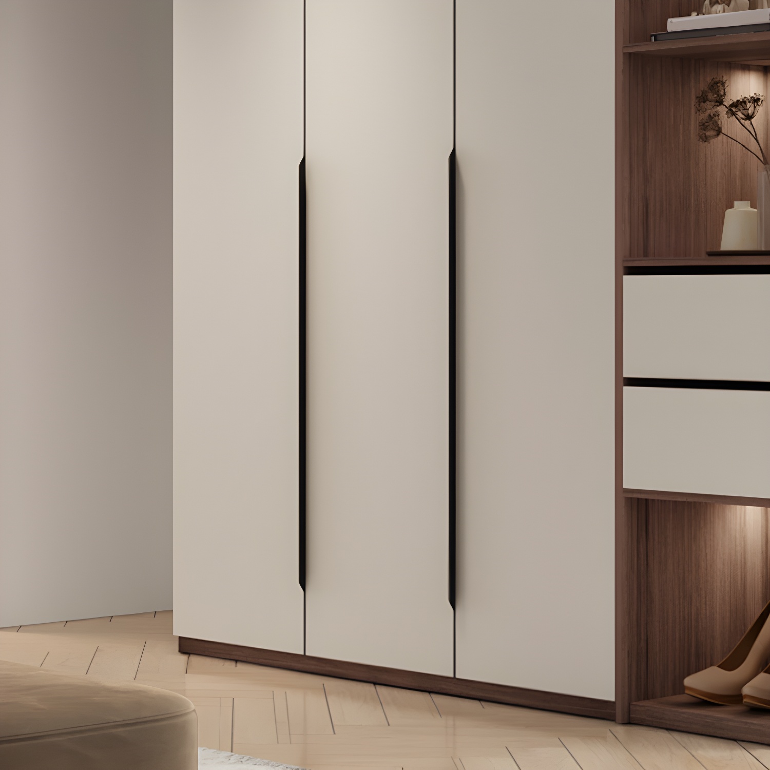 Hinged Wardrobe Cabinet Engineered Wood Wardrobe Armoire for Home - image 7