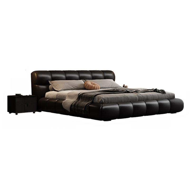 Tool-Free Assembly Padded Frame Rectangle Genuine Leather Solid Color Sponge Pallet Bed Frame for Living Room, Lift Up Storage Included/Not Included - image 5