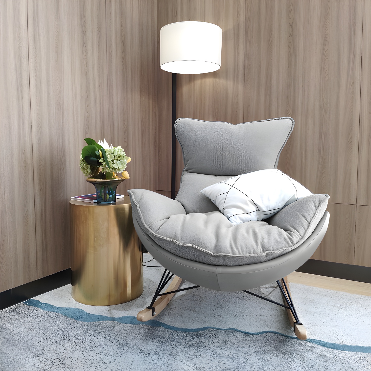 Modern Rocking Chair Solid Wood Rocker Chair with Light Legs - image 10