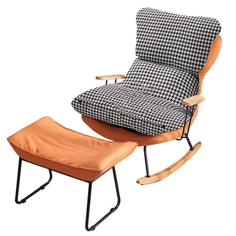 1 Piece Set/2 Piece Set Water Resistant Padded Living Room Rocking Chair in Chalk/Grey/Citrus Color with Upholstered Back and Track Arm in a Simple Style, Ottoman Included/Not Included - image 20