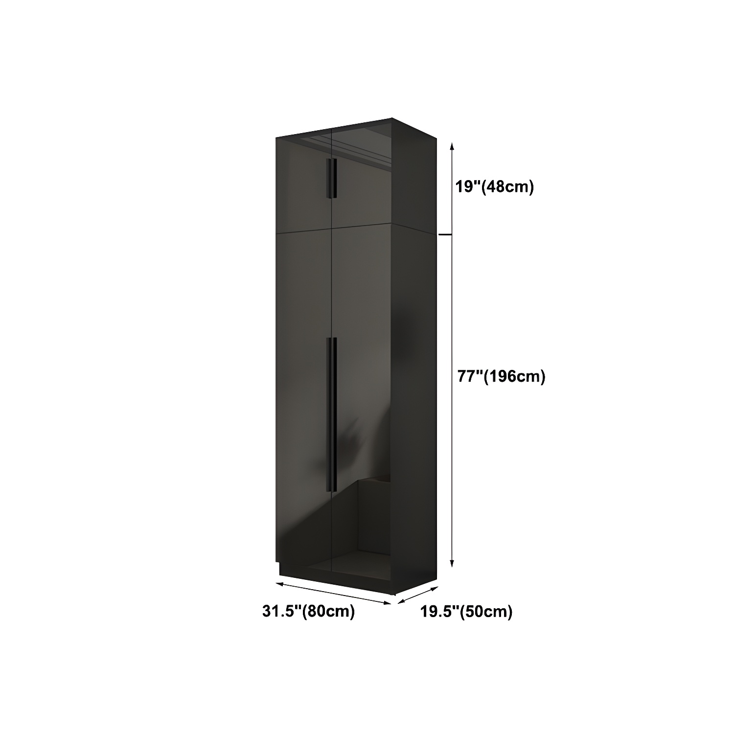Modern Style Wardrobe Black Colour Glass Wardrobe Closet for Bedroom - image 12