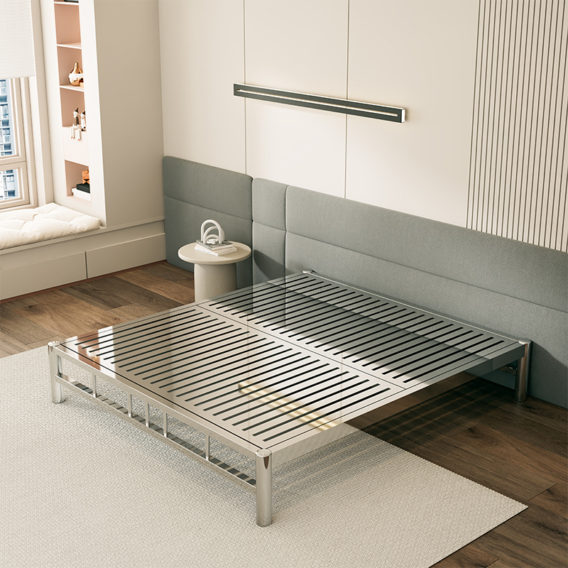 Solid Color Stainless Steel Platform Bed for Bedroom - image 3
