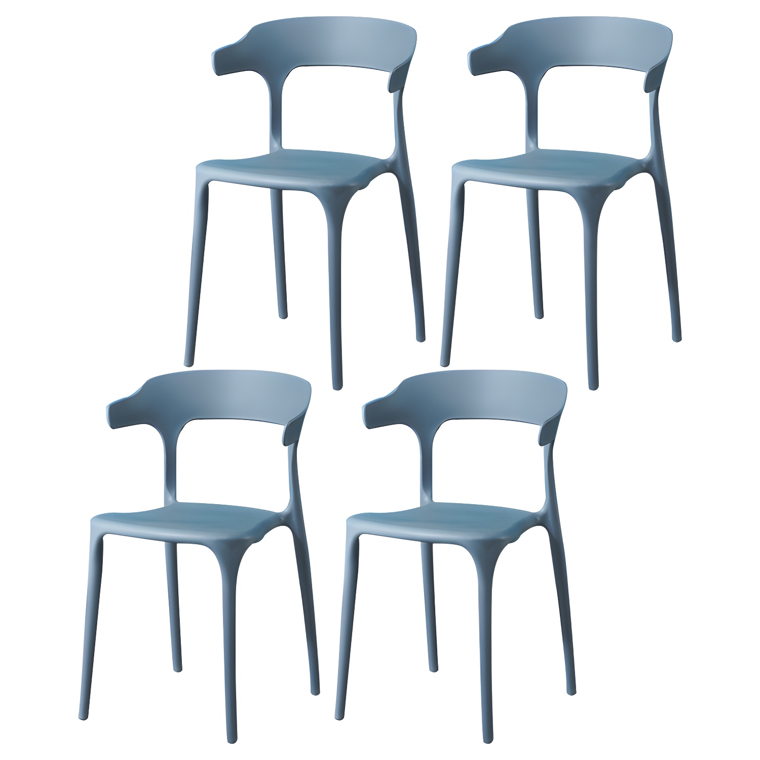 Glam Plastic Side Chair Matte Finish Open Back Dining Chair for Dinning Room - image 6