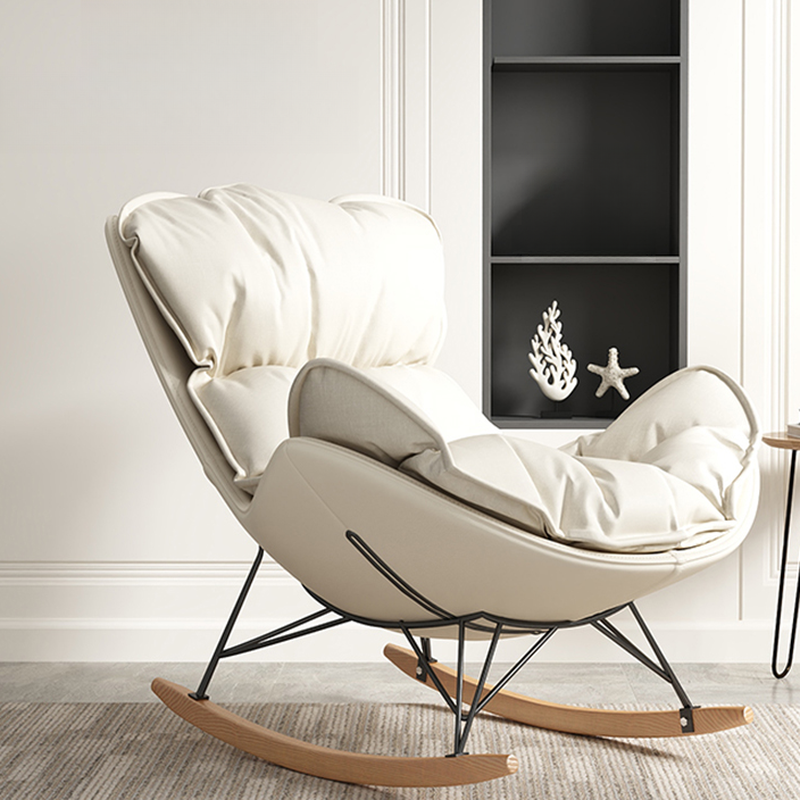 Modish Alloy Rocking Accent Chair, Upholstered - image 6