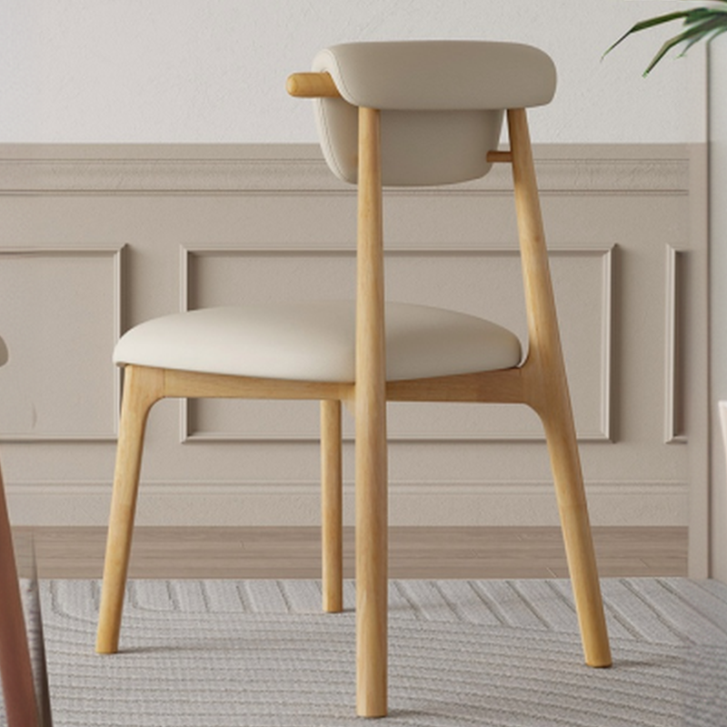Casual Side Chair in Vinyl Leather with Wood Legs, Low Back, Framed and Balanced - image 9