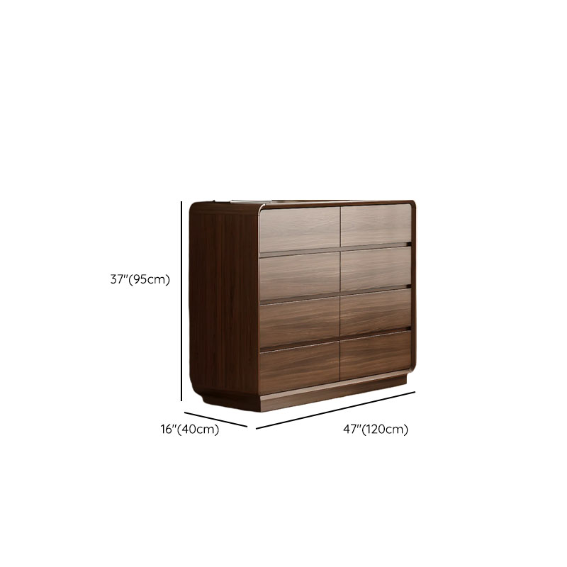 Cocoa Retro Rubberwood Semainier for Sleeping Quarters with 6 Drawers Horizontal - image 9