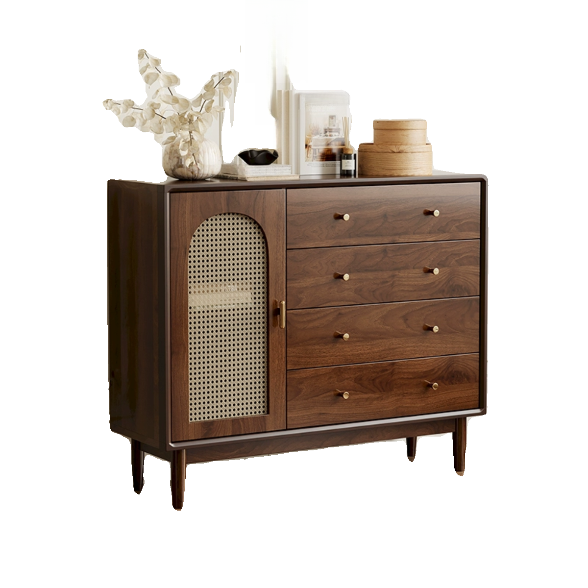 Independent Composite Wood Utility Storage Cabinet with Cabinet, Glass Door, Flexible Shelf, and Cabinet Knobs in Cocoa - image 5