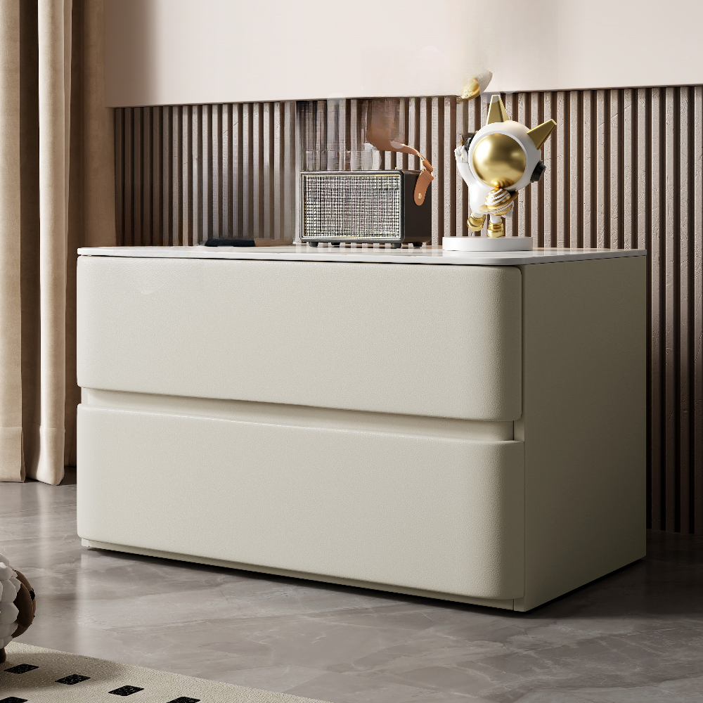 Artistic 2 Drawers Drawer Storage Bedside Table