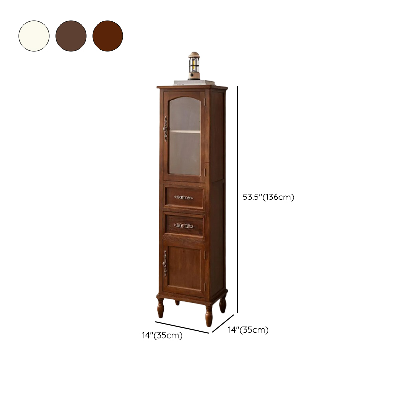 Classic Parlor Independent Accent Cabinet with Distressed Wood Finish, Damp-proof and Bun Feet - image 13