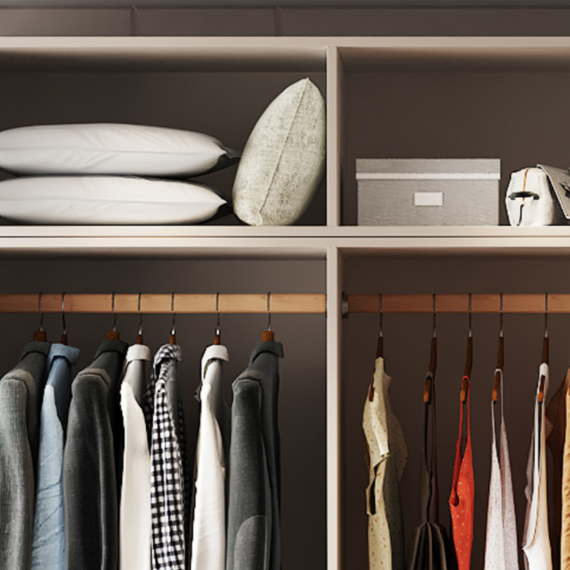 Minimalist Laminate Independent Wardrobe Closet with Soft Close Door, Interior Shelves, and Clothing Rod - image 6