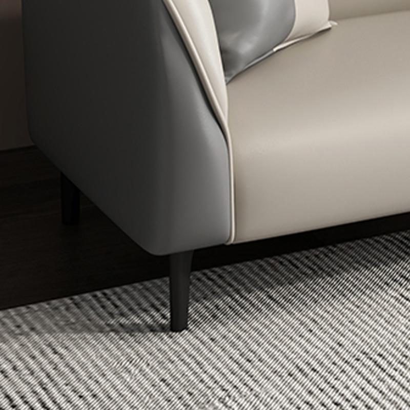 Contemporary Faux Leather Tuxedo Sofa with Water Resistant Design and Foam Seat Cushions - image 12