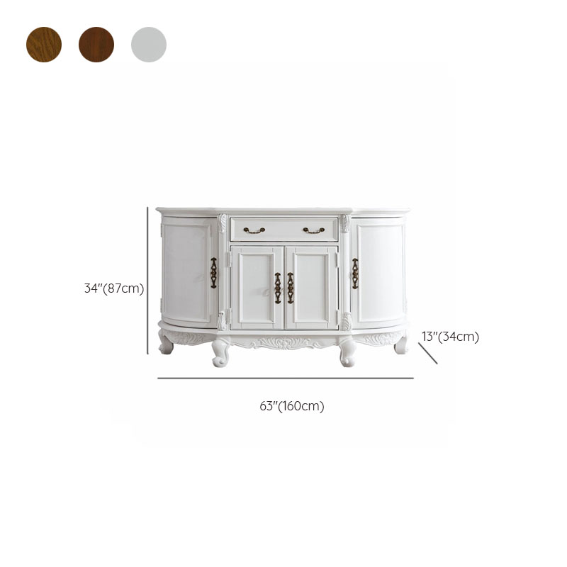 Traditional Wooden Sideboard with Storage Cabinets and Drawers - image 14