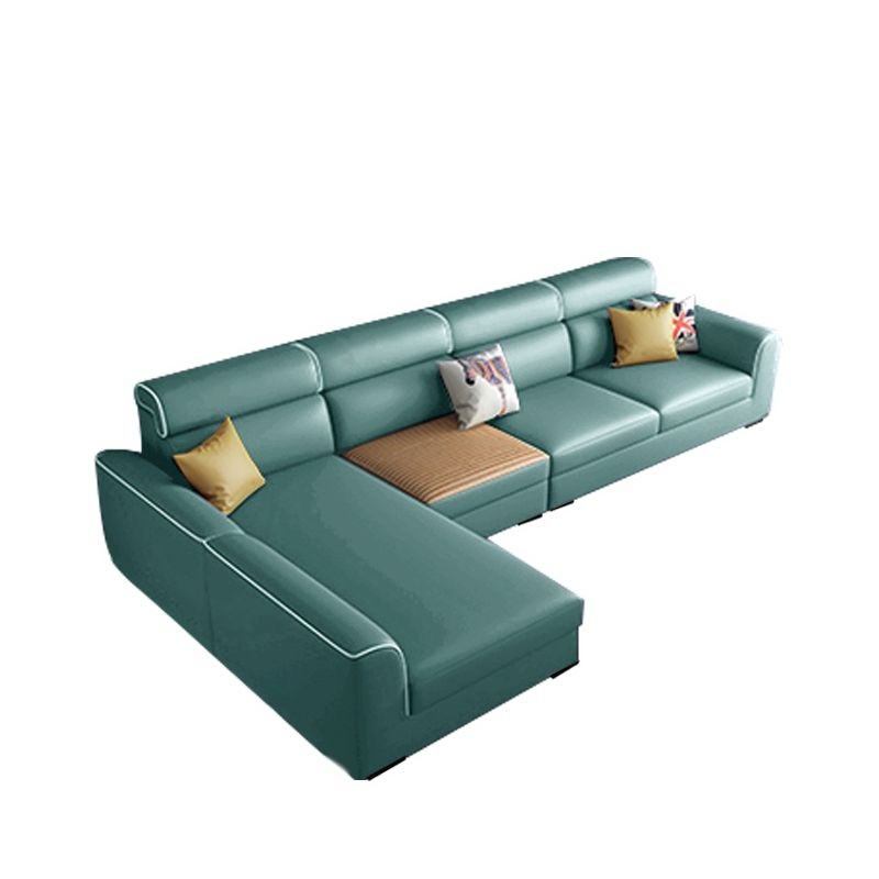 L-Shape Sofa Recliner in Lime Green/Tan/Coffee, Left Orientation - image 4