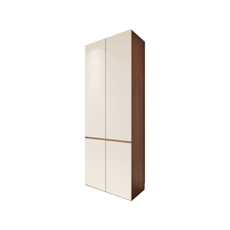Beige Minimalist Manufactured Wood Wardrobe Closet with Soft Close Drawer, Soft Close Door, Interior Shelves, and Clothing Rod - image 3
