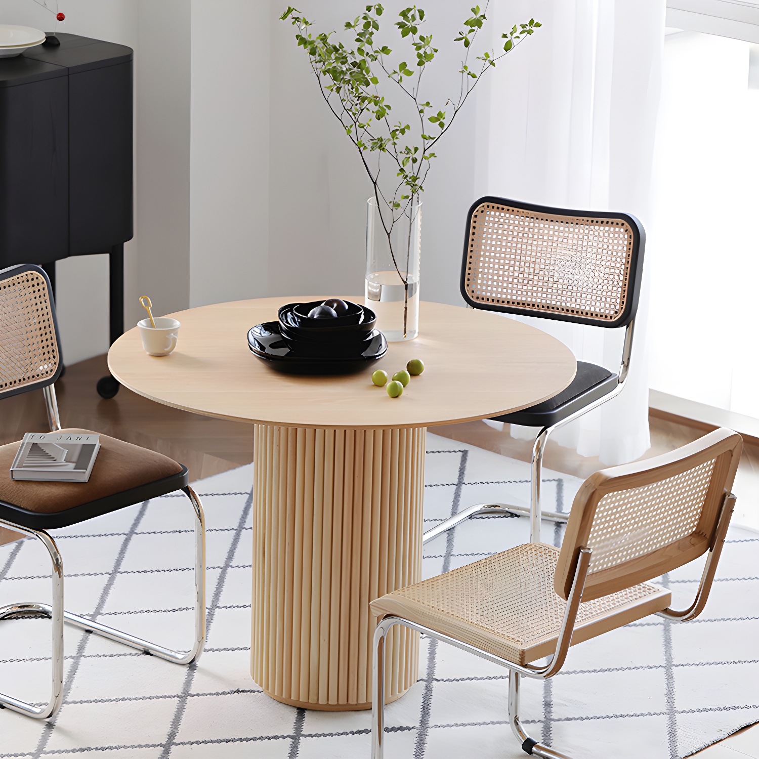 Round Shape Home Dining Table Modern Wooden Dining Room Table - image 10