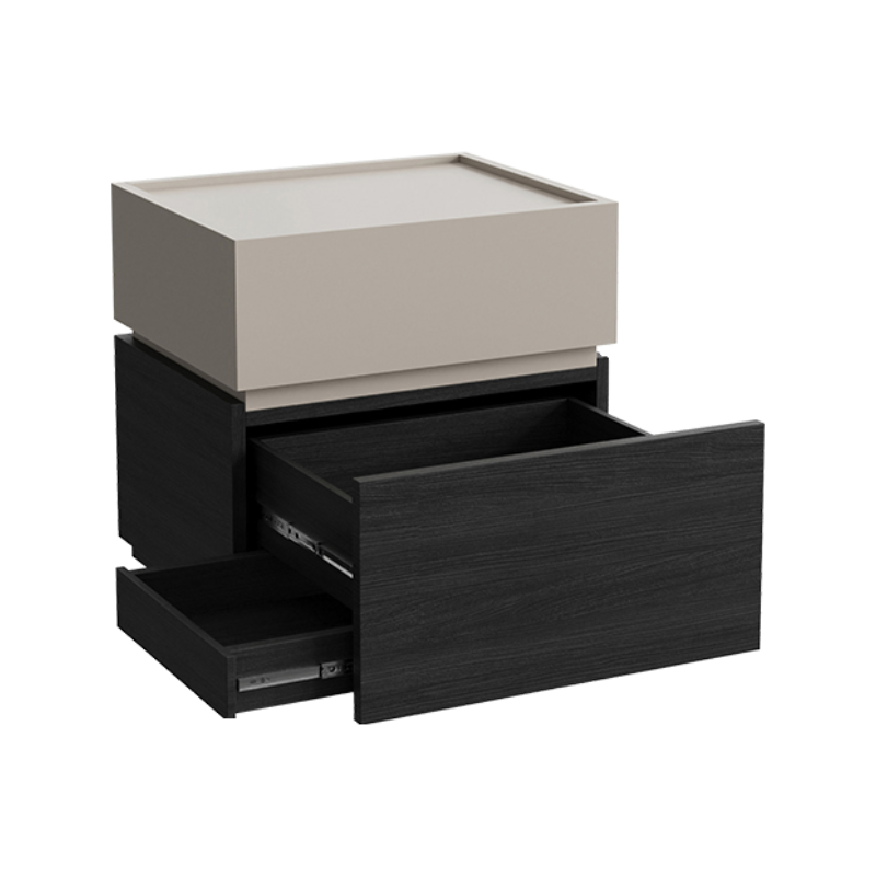 Organic Modern Nightstand With Drawer Organization and 3 Drawers in Real Wood