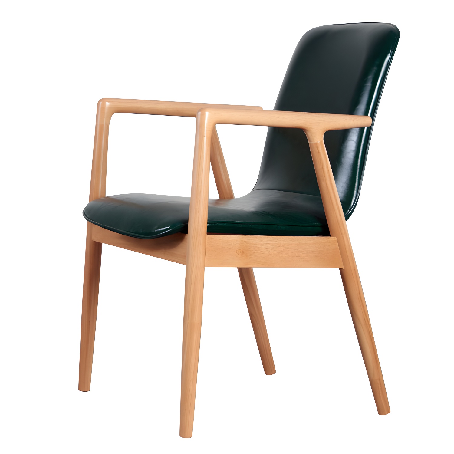 Modern Style Chair Dining Arm Chairs with Wooden Legs for Kitchen