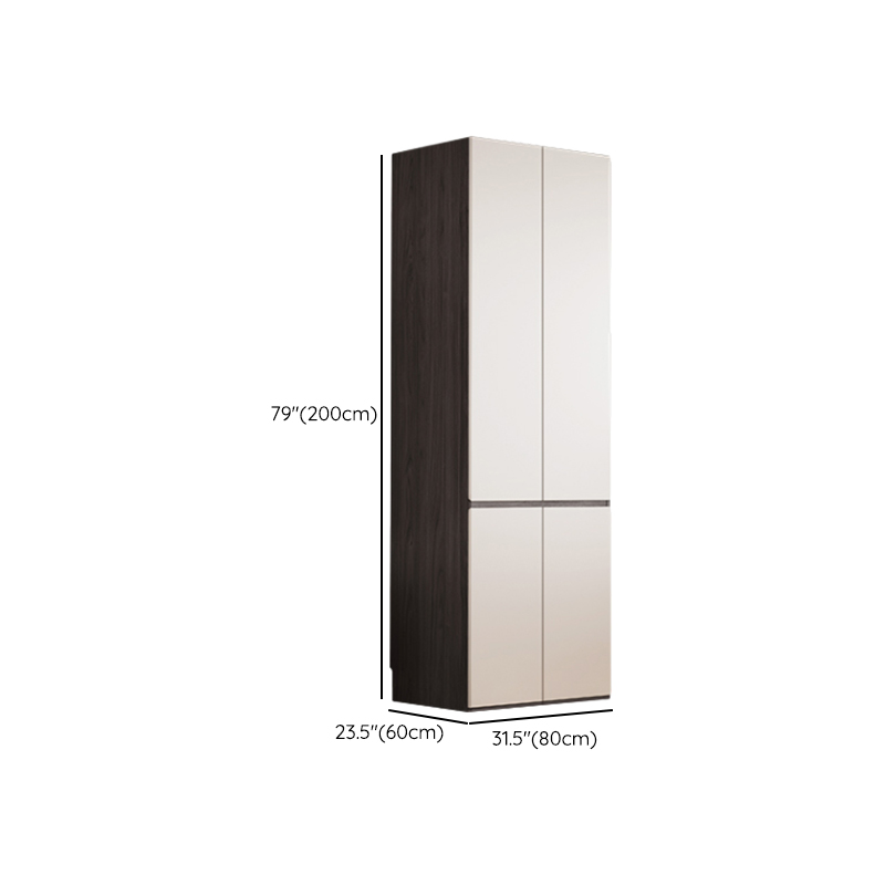 White Minimalist Manufactured Wood Independent Wardrobe Closet with Soft Close Drawer, Soft Close Door, and Interior Shelves - image 18