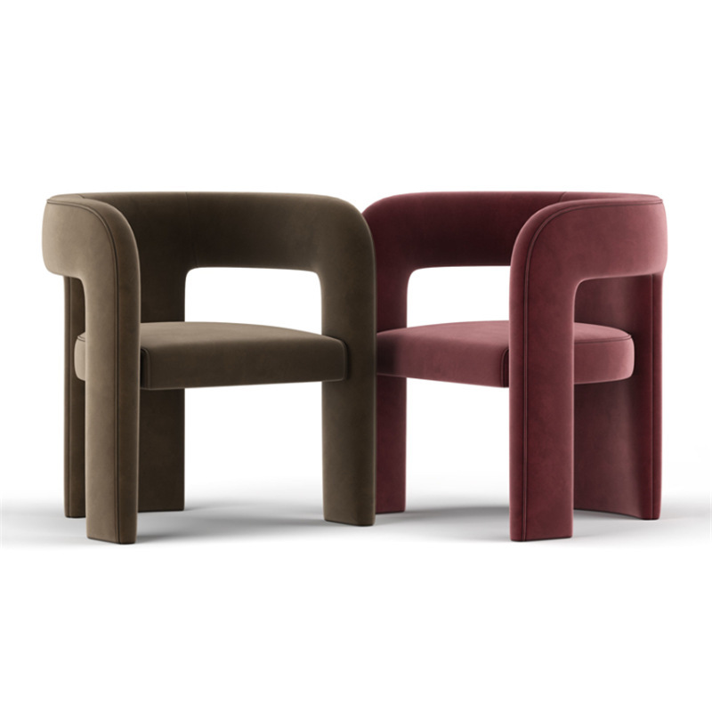 Soft-pile Fabric Upholstered Secure Outlined Arm Chair with Curved Back and Dark Blue/Light Green/Blush Legs in a Nordic Style - image 12