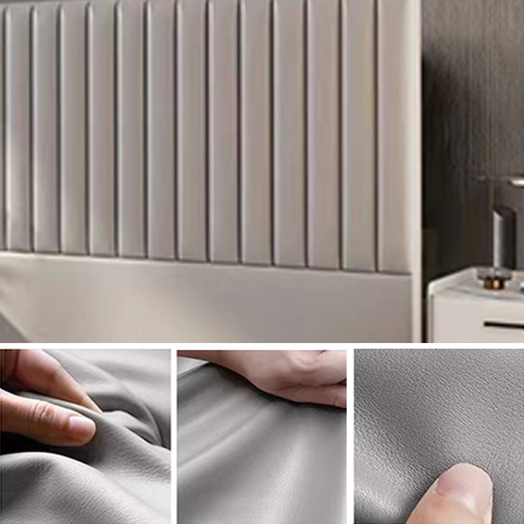 Modern Upholstered Pine Headboard with Leather Upholstery and Wood Legs - image 14
