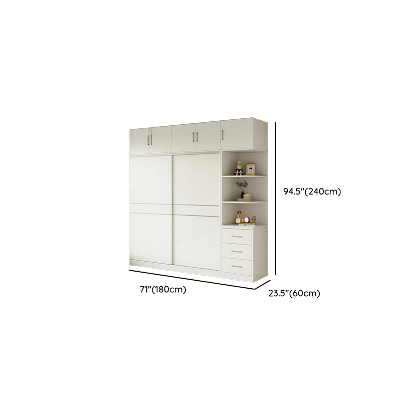 White Modish Manufactured Wood Independent Cabinet Armoire with Soft Close Drawer and Door, Interior Shelves - image 18
