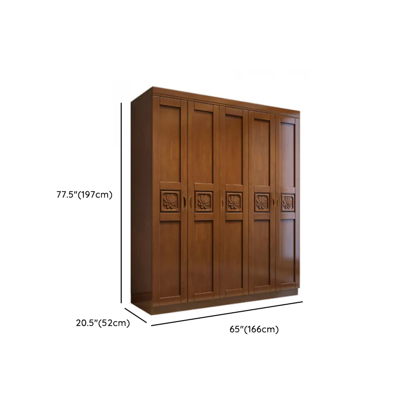 Vintage Sepia Lumber Wardrobe with Soft Close Drawer, Soft Close Door, Interior Shelves, and Hanging Rod - image 20