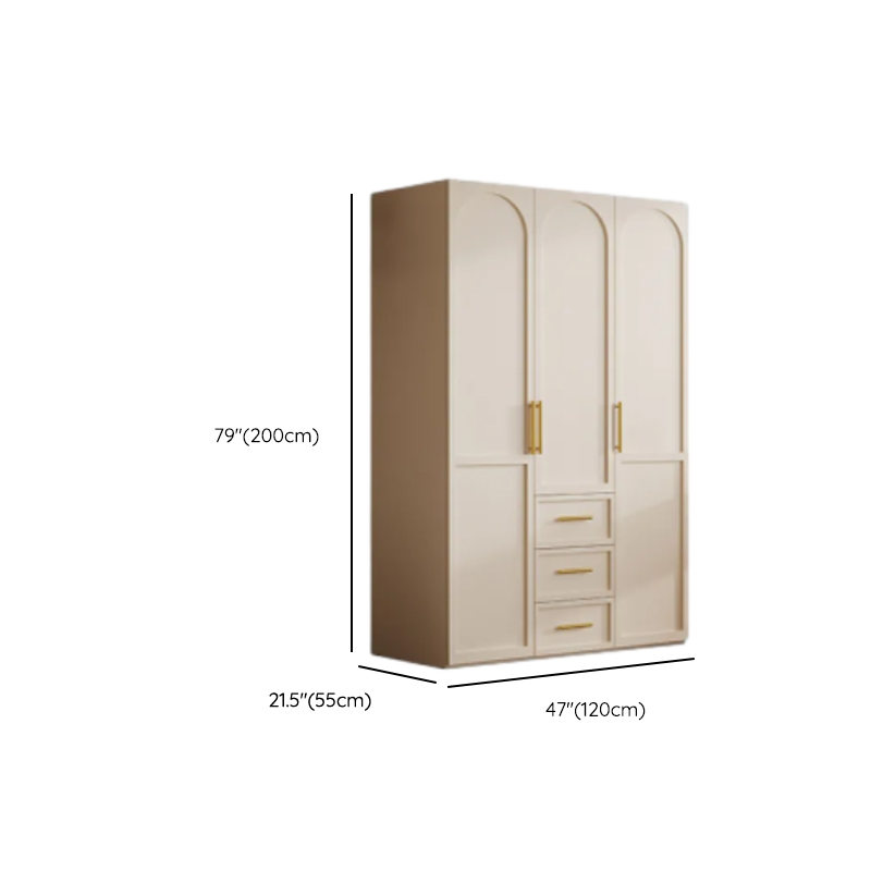 Simplistic White Detached Almirah with 3 Drawers, Interior Shelves, and Hinged Door - image 10