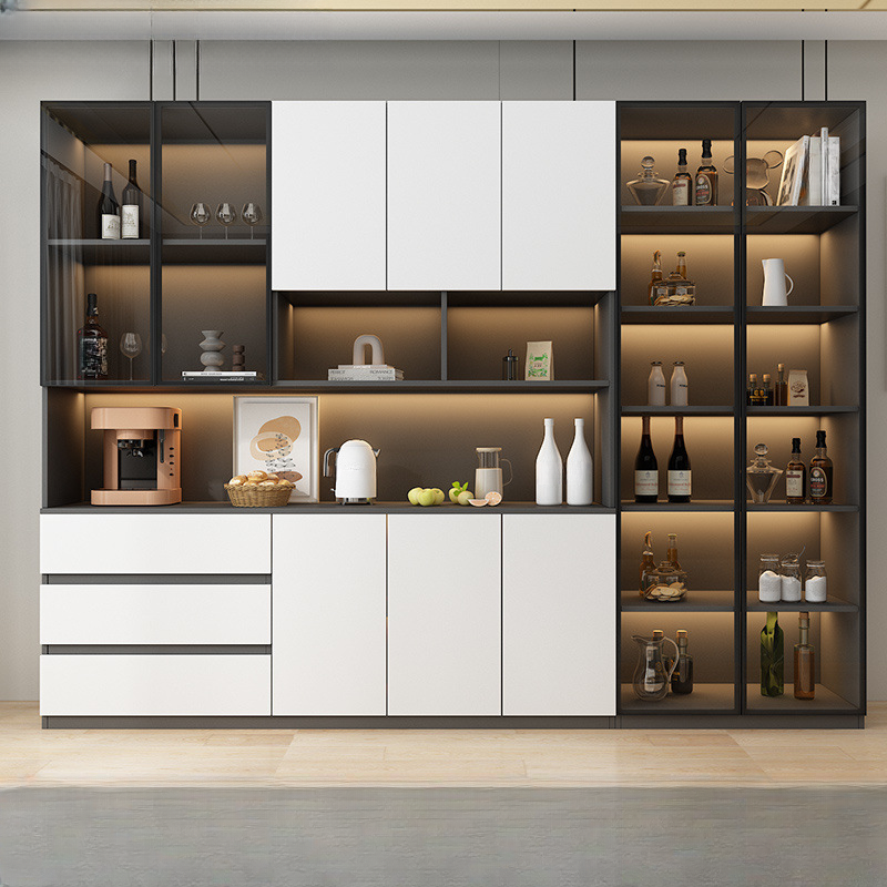 Two Toned Unclosed & Self-supporting Wide Sideboard with 2 Shelves & Benchtop - image 9
