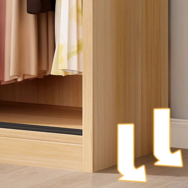 Natural Finish Modish Laminate Wardrobe Closet with 3-Drawer/4-Drawer, Interior Shelves, and Clothing Rod - image 4