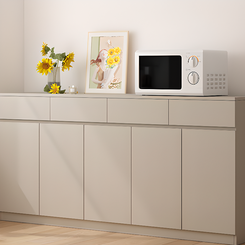 Simple Sideboard with Multiple Drawers, Closet Cabinet, Standard and Narrow Sizes, 1 or 2 Shelves, Wood Countertop, 2 to 5 Doors - image 6